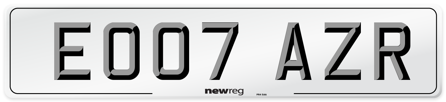 EO07 AZR Number Plate from New Reg